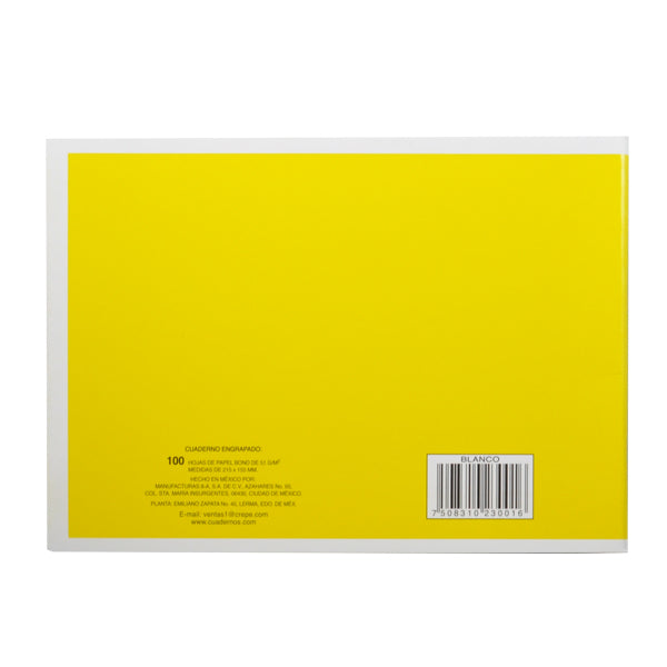 CUADERNO ITALIANO ENGRAPADO ROCA 100 HJ BLANCO 3001 MAN 8A MNK