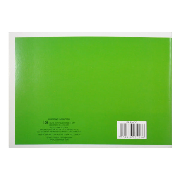 CUADERNO ITALIANO ENGRAPADO ROCA 100 HJ BLANCO 3001 MAN 8A MNK