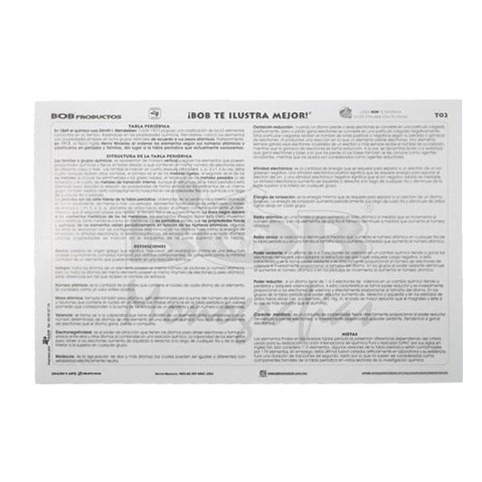 TABLA PERIODICA MEDIANO T02 EDICIONES BOB