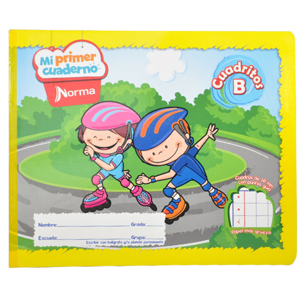 MI PRIMER CUADERNO PREESCOLAR COSIDO 72 HJ CUADRITO B10 NORMA MNK