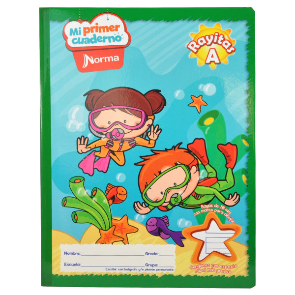 MI PRIMER CUADERNO PREESCOLAR 50 HJ RAYITAS A NORMA MNK