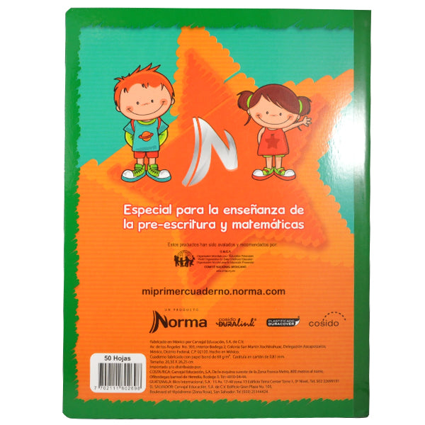 MI PRIMER CUADERNO PREESCOLAR 50 HJ RAYITAS A NORMA MNK