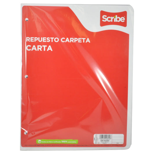 REPUESTO CARPETA CARTA 100 HJ RAYA SCRIBE MNK