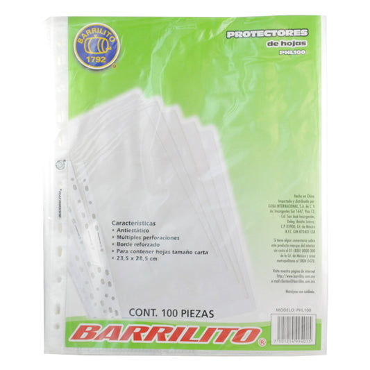 PROTECTOR HOJAS 100 PZ PHL100 GOBA BARRILITO MNK