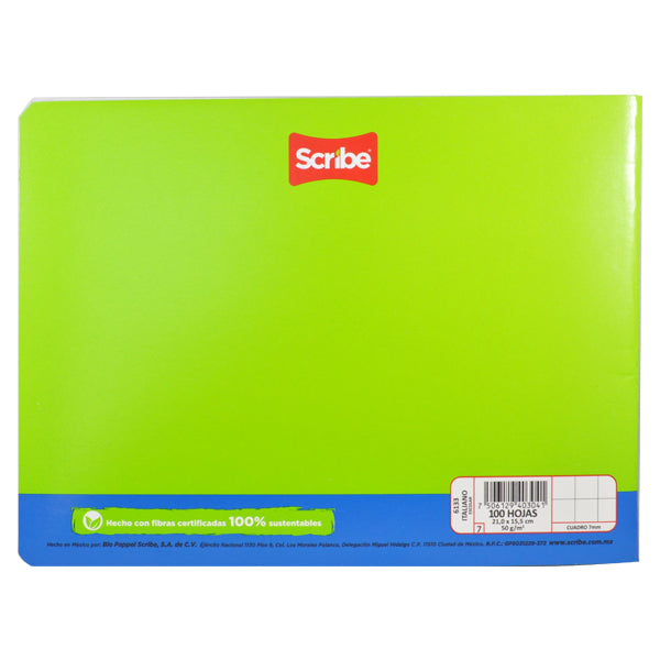CUADERNO ITALIANO ENGRAPADO 100 HJ C7 6133 SCRIBE MNK