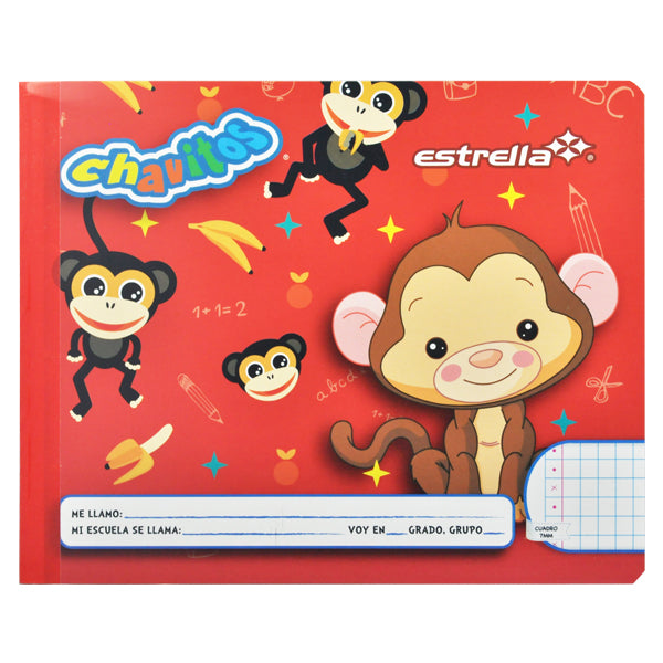 CUADERNO PREESCOLAR COSIDO 72 HJ CUADRO 7 MM ESTRELLA MNK