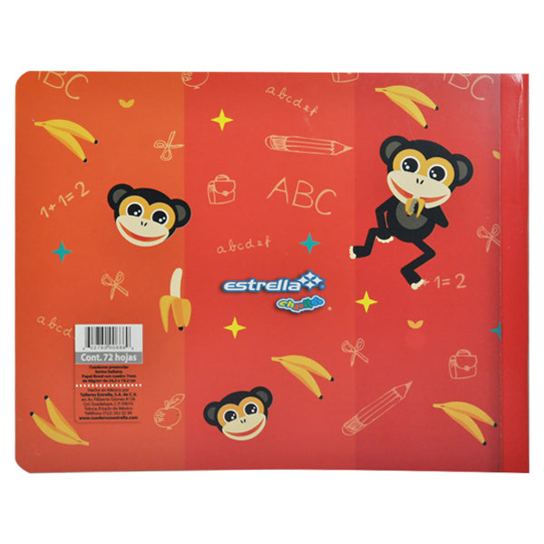 CUADERNO PREESCOLAR COSIDO 72 HJ CUADRO 7 MM ESTRELLA MNK