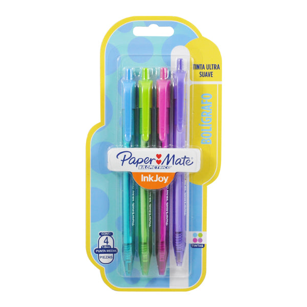 PLUMA RETRACTIL KILOMETRICO COLORES FASHION 4 PZ NEWELL BEROL