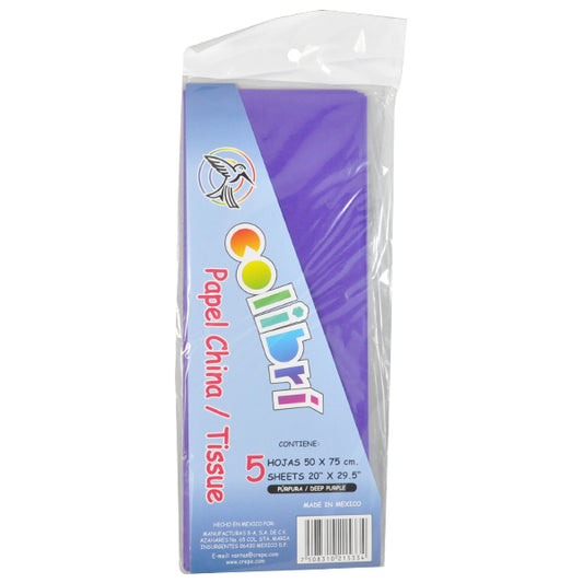 PAPEL CHINA NORMAL MORADO 5 PZ MNK