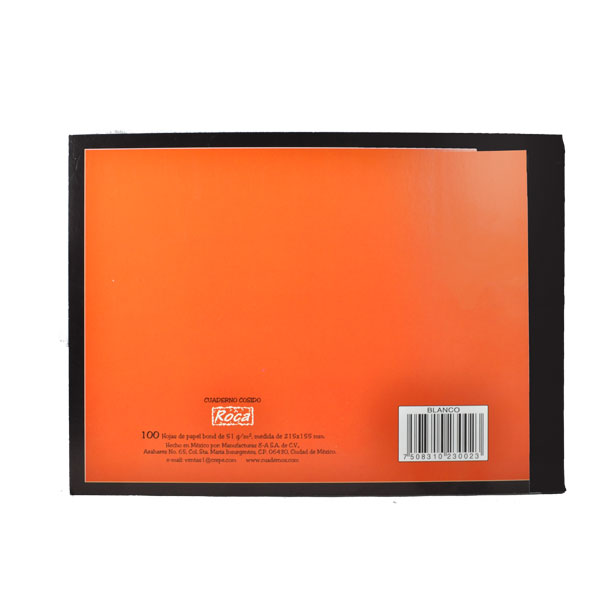 CUADERNO ITALIANO COSIDO ROCA 100 HJ BLANCO 3002 MAN 8A MNK