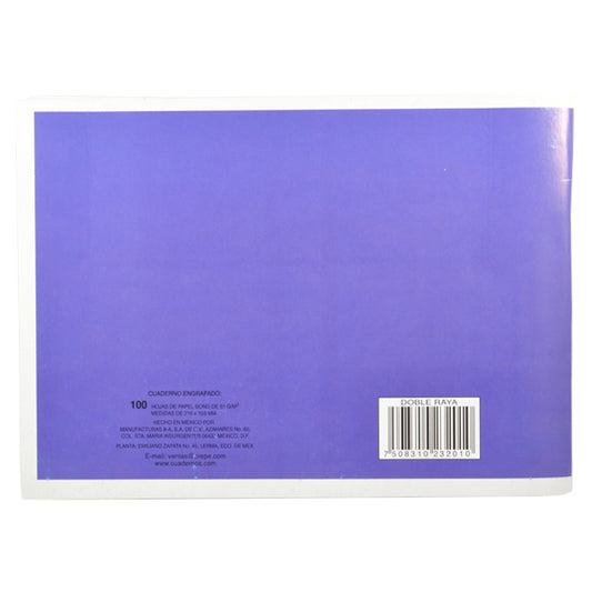 CUADERNO ITALIANO ENGRAPADO ROCA 100 HJ DOBLE RAYA 3201 MAN 8A MNK