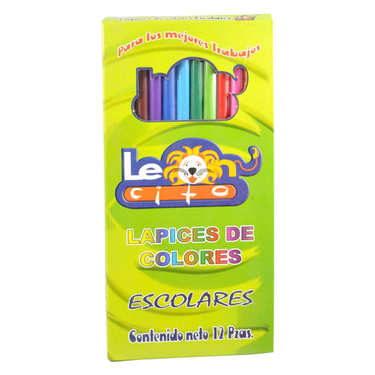 COLORES MADERA LEONCITO LARGOS 12 PZ CONEXION CARIBE MNK