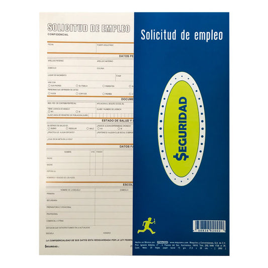 BLOCK SOLICITUD EMPLEO 25 HJ 2002 MAYCO