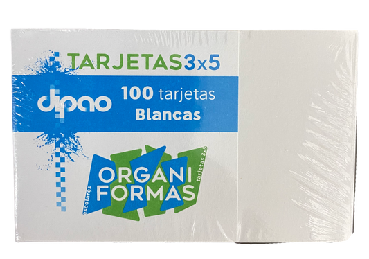 TARJETA INDEX 3X5 100 HJ BLANCO DIPAO MNK