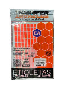 ETIQUETA BASICA CONTINUA # 01 NARANJA TRANSFER