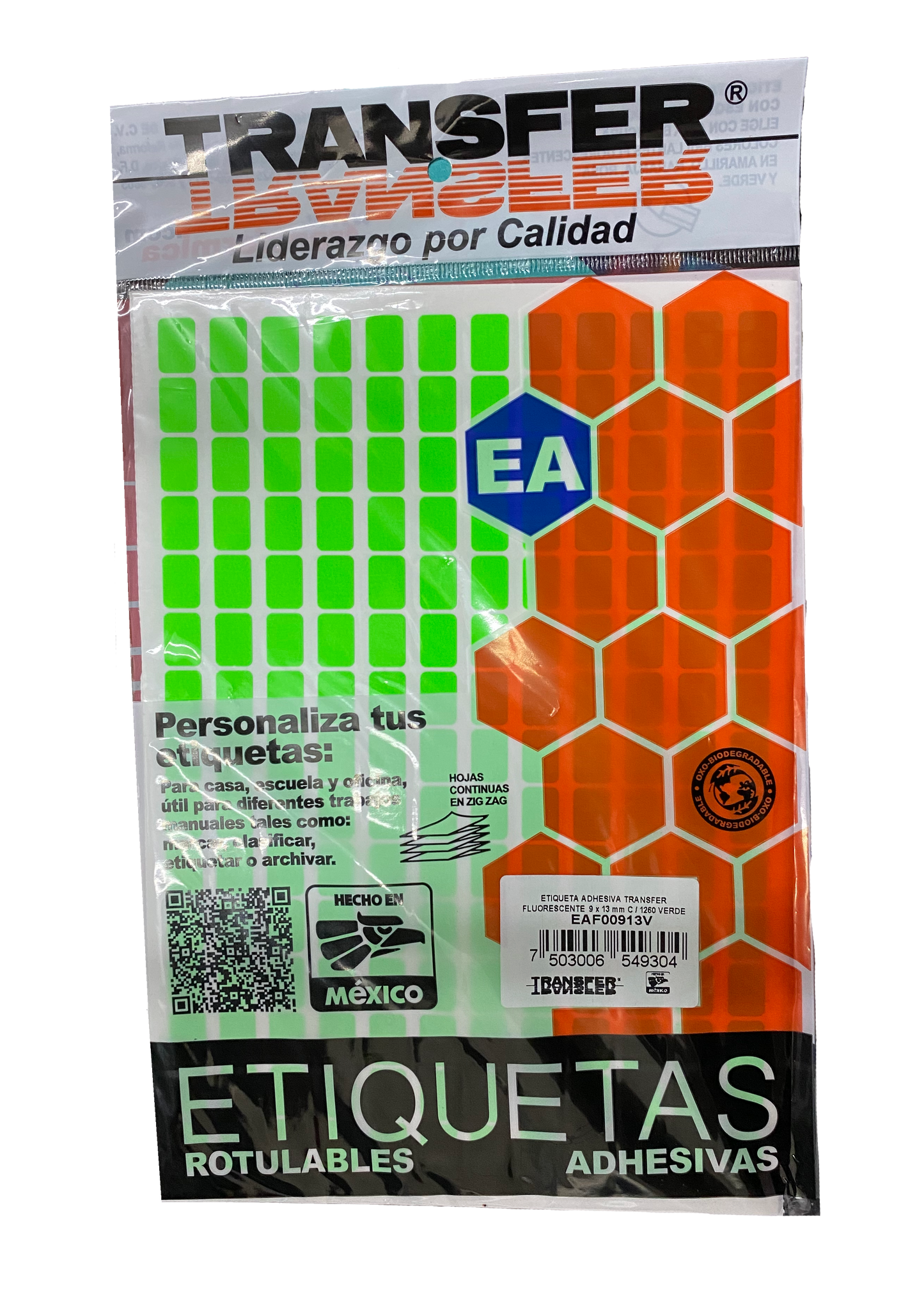 ETIQUETA BASICA CONTINUA # 01 VERDE TRANSFER