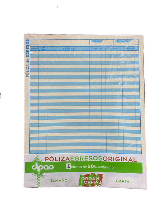 BLOCK POLIZA EGRESOS 50 HJ PEC-50 DIPAO