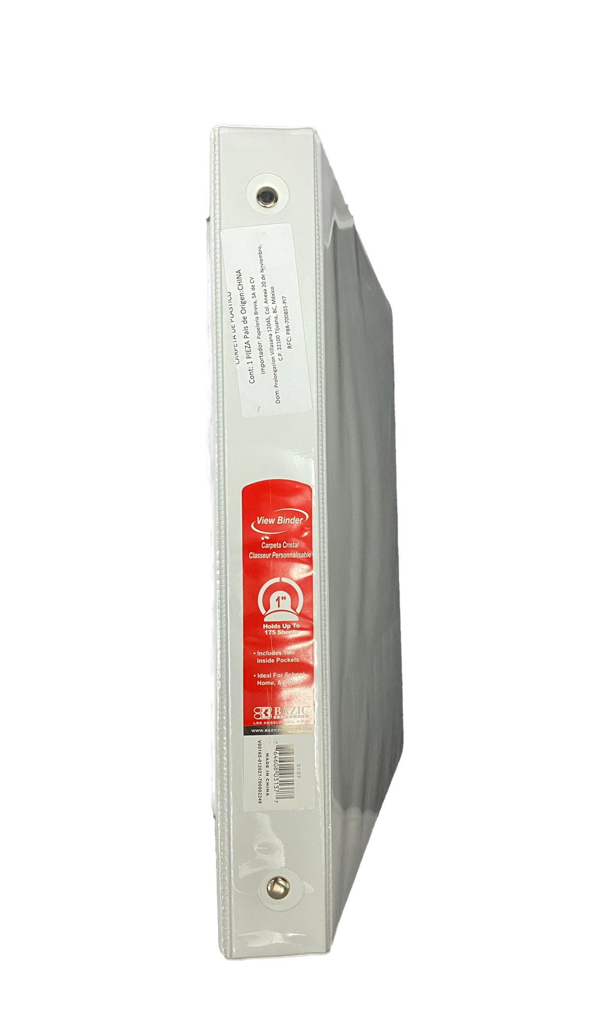 CARPETA 1 PULGADA C/MICA BLANCO 3137 BAZIC MNK