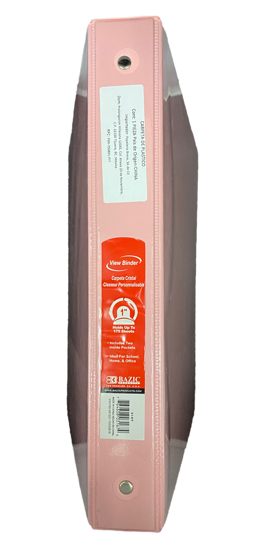 CARPETA 1 PULGADA C/MICA PASTEL 3167 BAZIC MNK