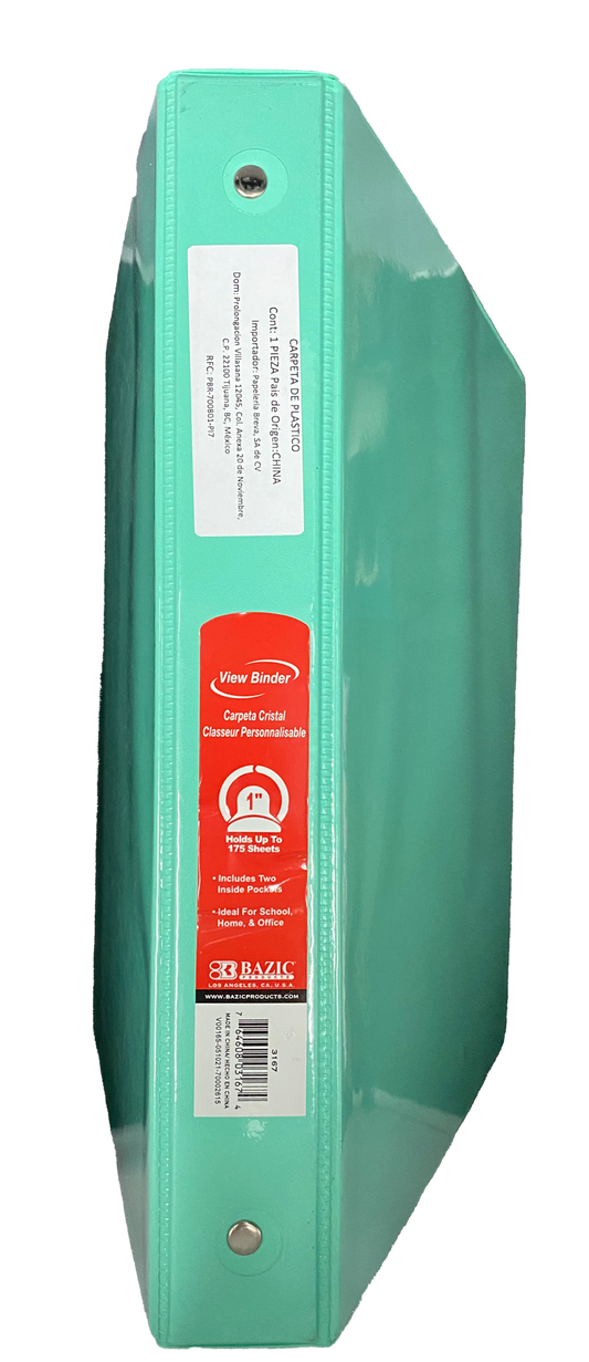 CARPETA 1 PULGADA C/MICA PASTEL 3167 BAZIC MNK