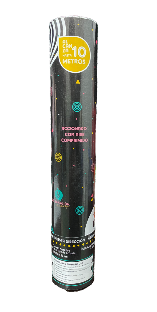 LANZADOR DE CONFETTI METALICO 30 CM VM FIESTA