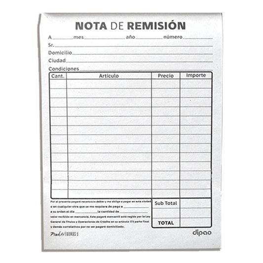 BLOCK REMISION DUPLICADO 1/8 100 HJ K-4 DIPAO