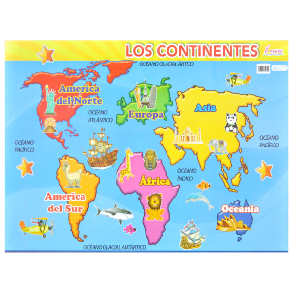 POSTER DIDACTICO CONTINENTES Y REPUBLICA MEXICANA NOVAC