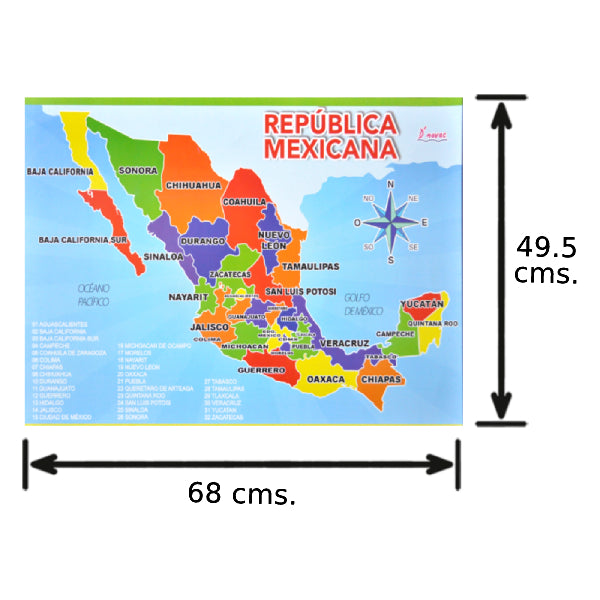 POSTER DIDACTICO CONTINENTES Y REPUBLICA MEXICANA NOVAC