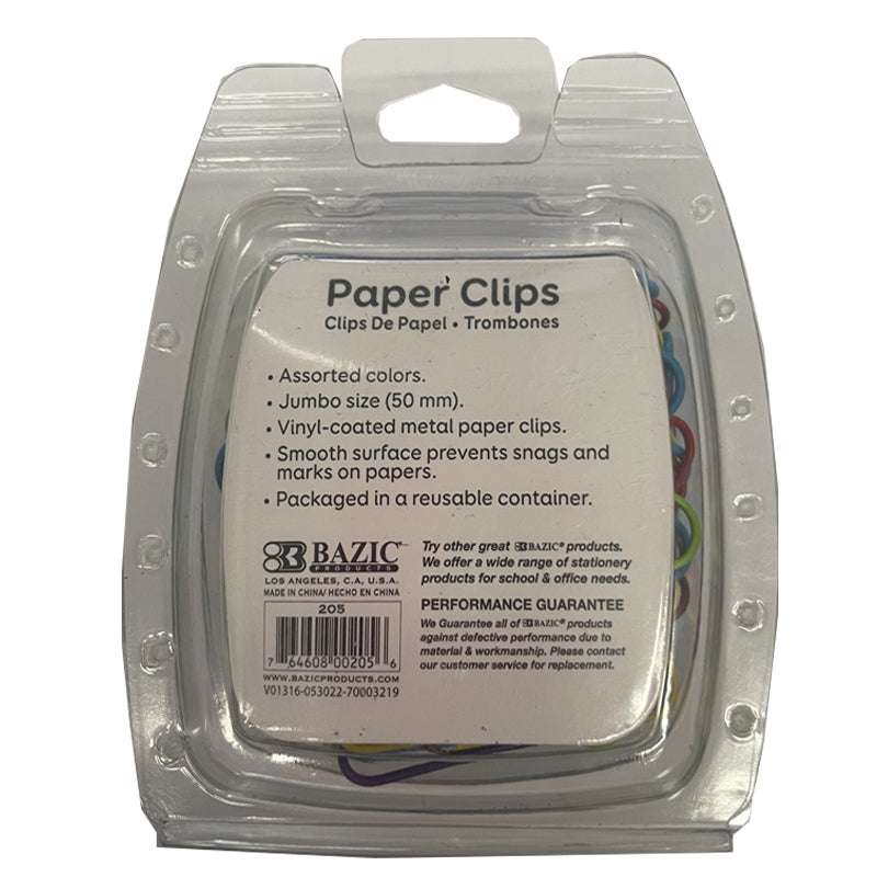 CLIP COLOR JUMBO 100 PZ 205 BAZIC