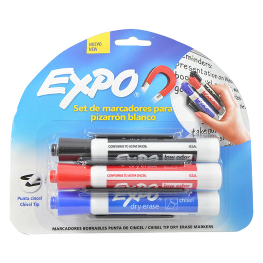 BORRADOR PIZARRON MAS MARCADOR EXPO 3 PZ NEWELL BEROL MNK